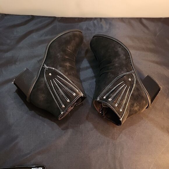 ROCKOMI WOMENS ANKLE  COMFORT CHUNKY HEEL ANKLE with ZIPPER BOOTIE - Picture 11 of 14